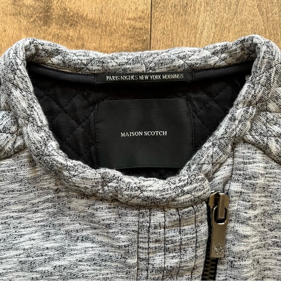 Maison Scotch Scotch & Soda Quilted Grey Moto Jacket - Picture 2 of 8